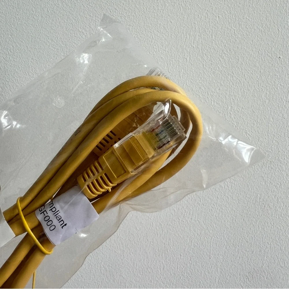 Yellow Ethernet network patch cable cord